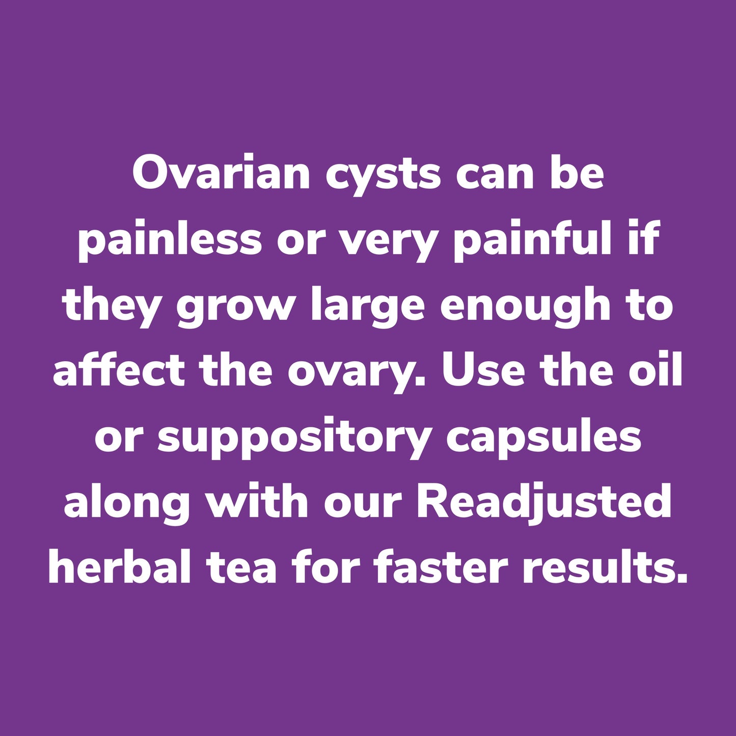 Ovarian Cysts & Desist